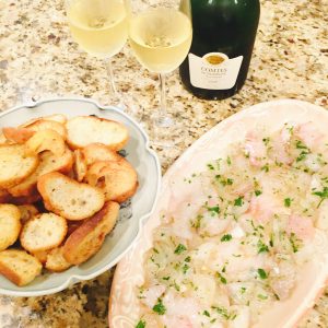 Carpaccio with Basil sauce